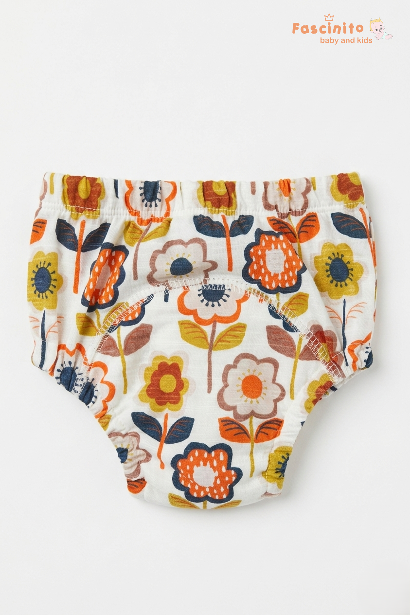 Baby Diaper Brief – Reusable Cotton Diaper Cover (Floral)