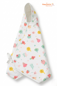 Baby Hooded Wrapper – Organic Cotton Baby Swaddle Blanket (White)