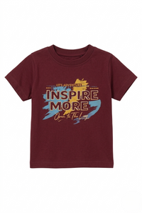 Boys Maroon Inspire More Graphic Cotton T-Shirt