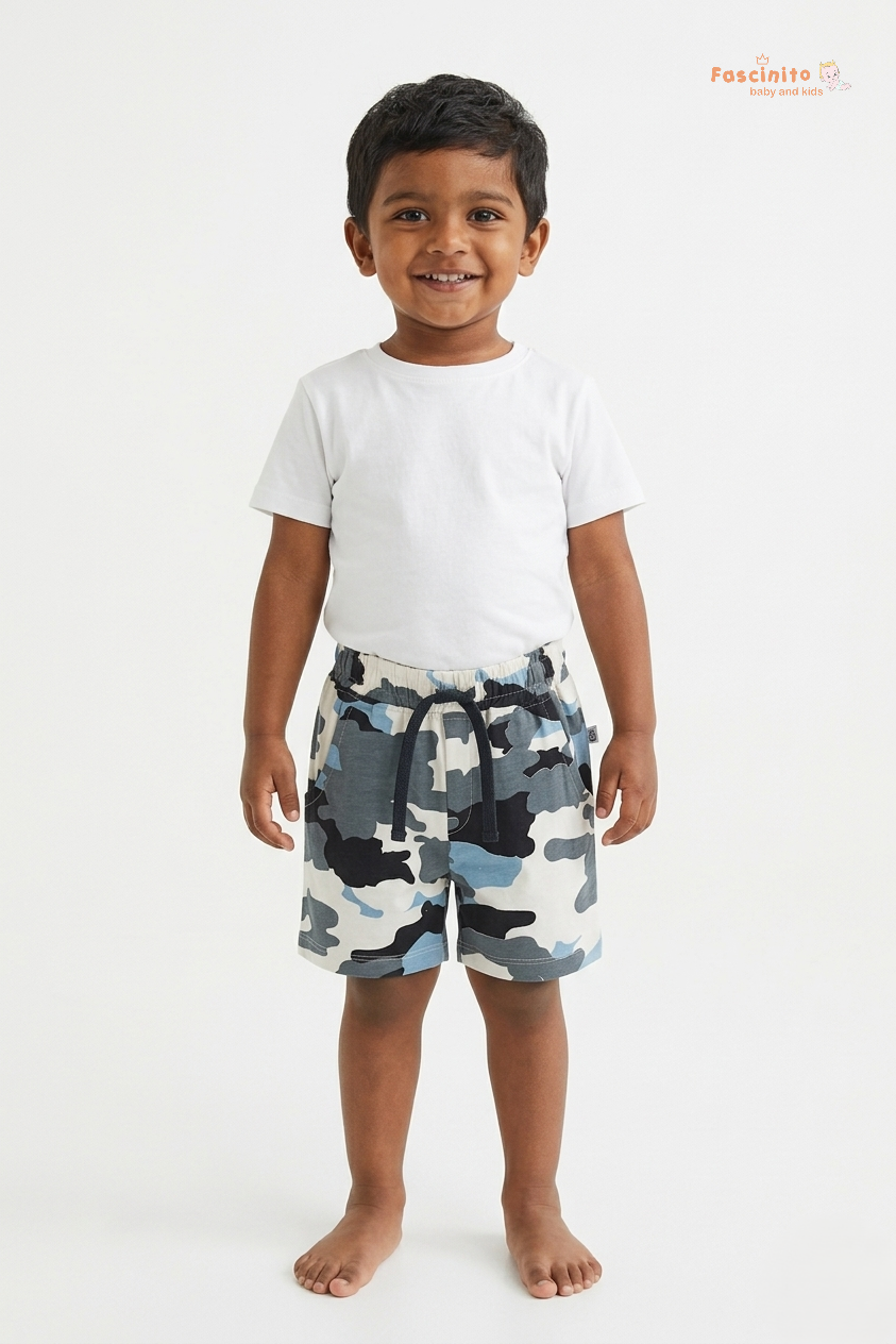 Boys Cotton Shorts – Military Camouflage Casual Shorts