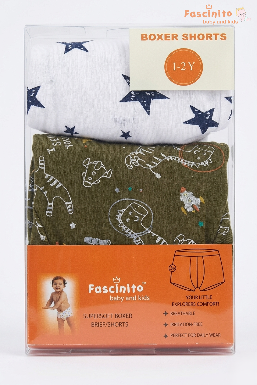 Baby Boxer Shorts 3PCS Pack – Soft Cotton Printed Kids Shorts