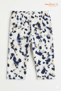 Girls Printed Pant – White Abstract Watercolor Pull-On Pant