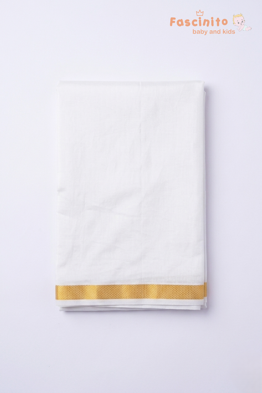 Boys Dhoti Set – Maroon Silk Look Ethnic Wear with Zari Border