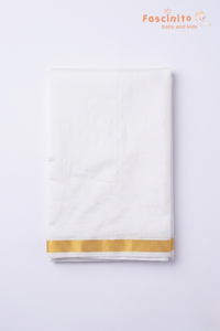 Boys Dhoti Set – Maroon Silk Look Ethnic Wear with Zari Border