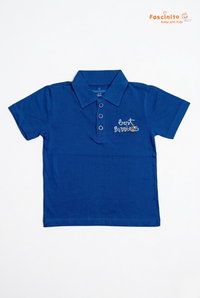 Boys Polo T-Shirt – Blue Cotton Collared Casual Tee