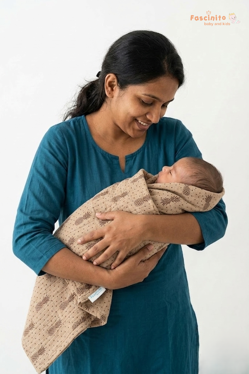 Muslin Towel Soft Cotton Baby Towel – Brown