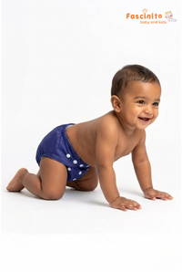 Adjustable Cloth Diaper Reusable Waterproof Baby Diaper – Dark Blue