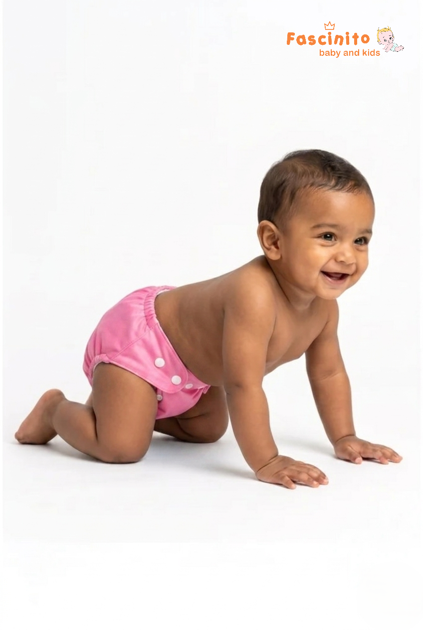 Adjustable Cloth Diaper Reusable Waterproof Baby Diaper – Pink