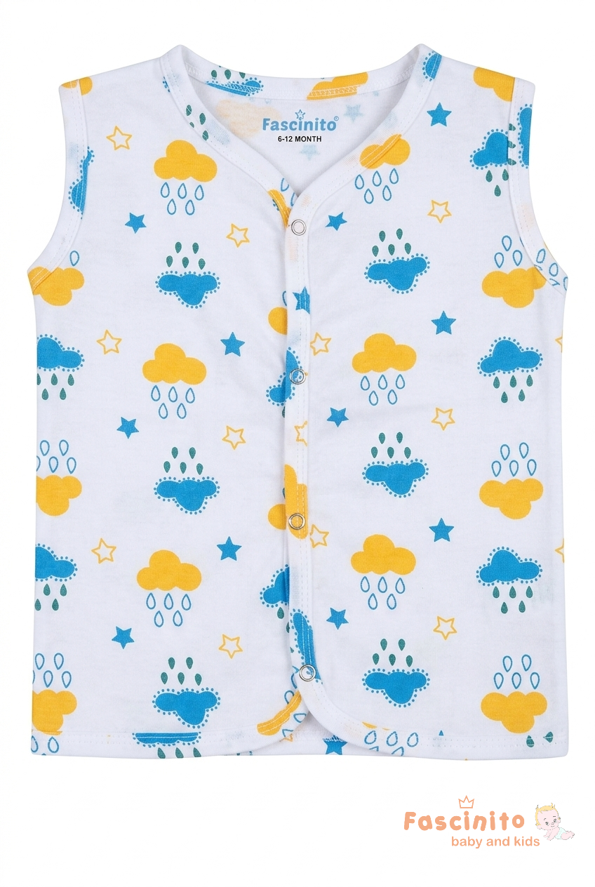 Baby Muslin Jabla Top – White Cotton Newborn Wear