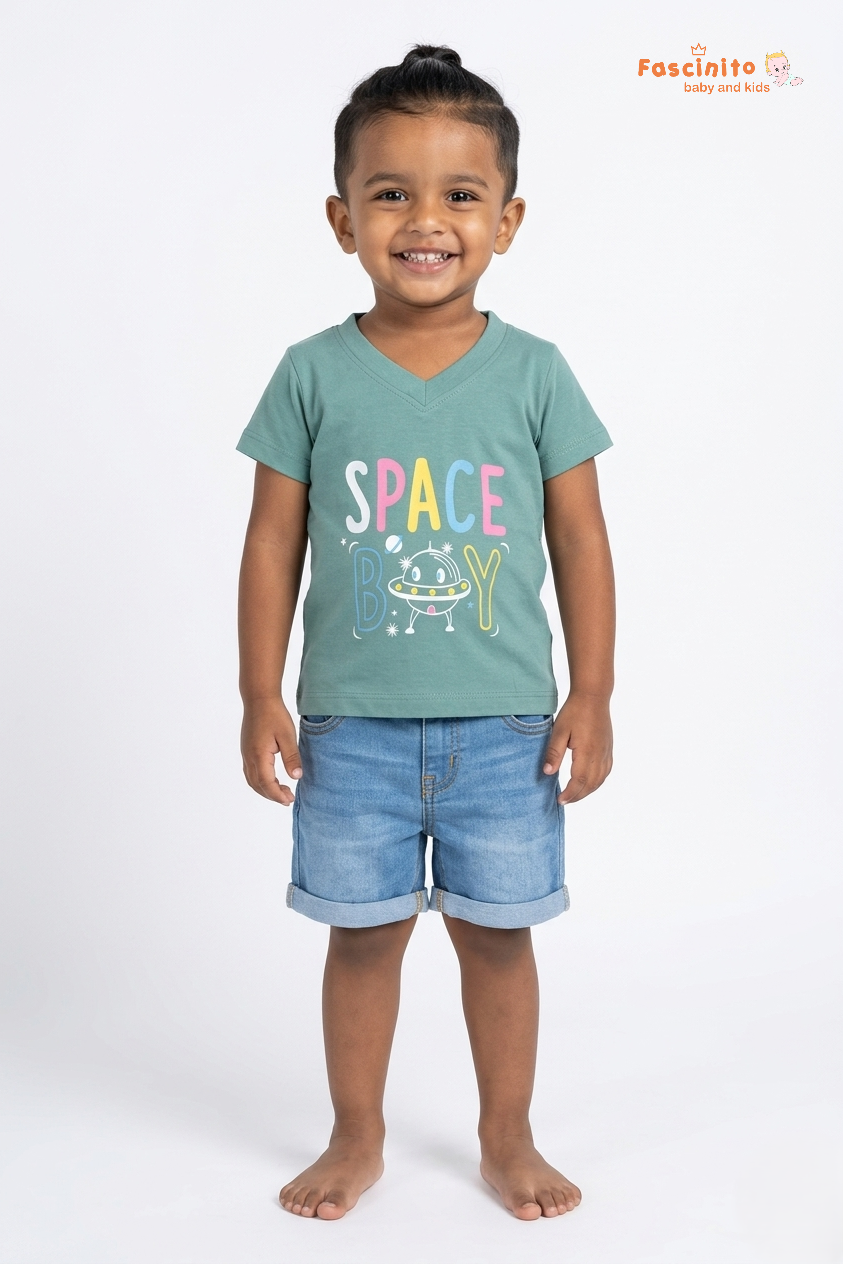 Unisex Cotton T-Shirt – Sage Green Casual Kids Tee