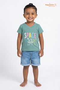Unisex Cotton T-Shirt – Sage Green Casual Kids Tee