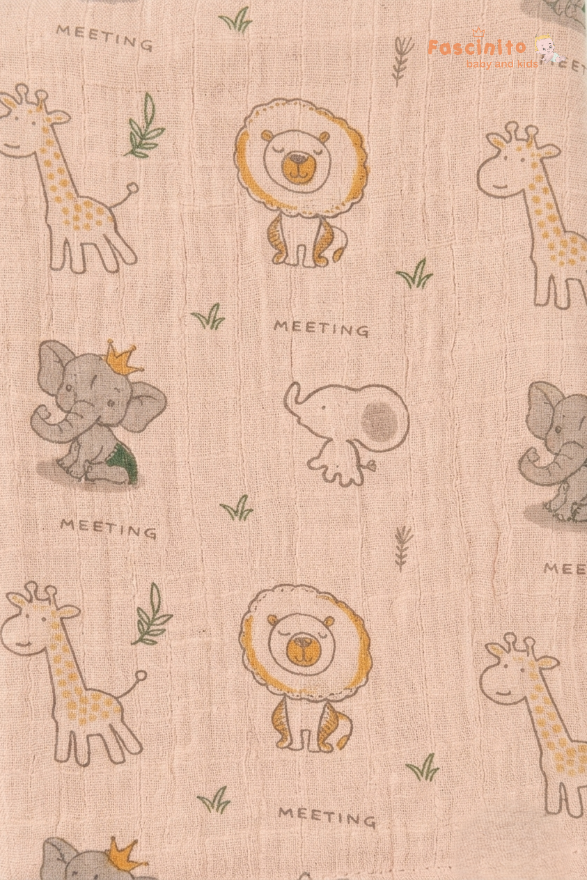 Muslin Towel Soft Cotton Baby Towel – Light Brown