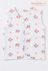 Baby Muslin Jabla Top – White Cotton Newborn Daily Wear