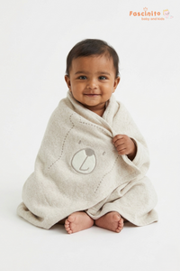 Baby Cotton Blanket – Soft Breathable Multipurpose Blanket (Beige)