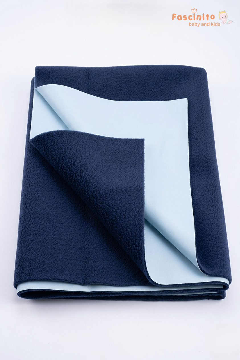 Baby Dry Sheet Small – Waterproof Reusable Mattress Protector - Navy Blue