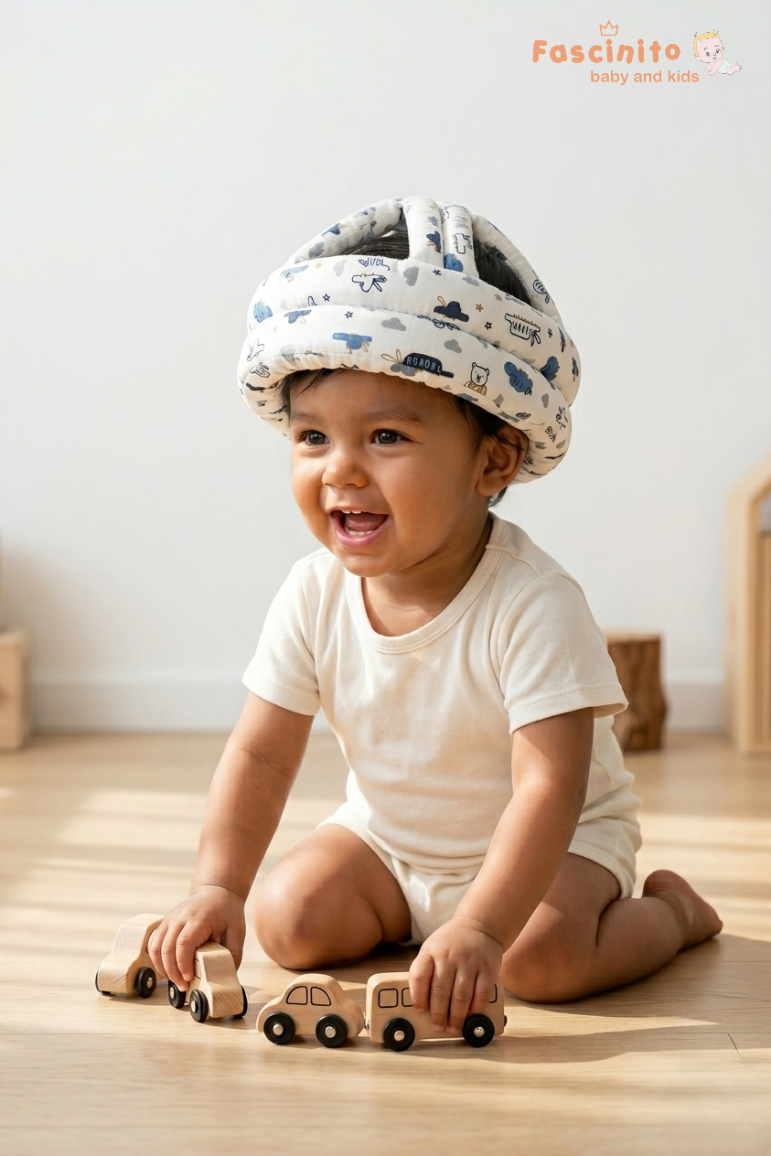 Baby Head Protector – Soft Anti-Fall Safety Pillow (White)