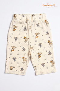 Boys Cotton Pants – Mustard Yellow Printed Casual Bottom