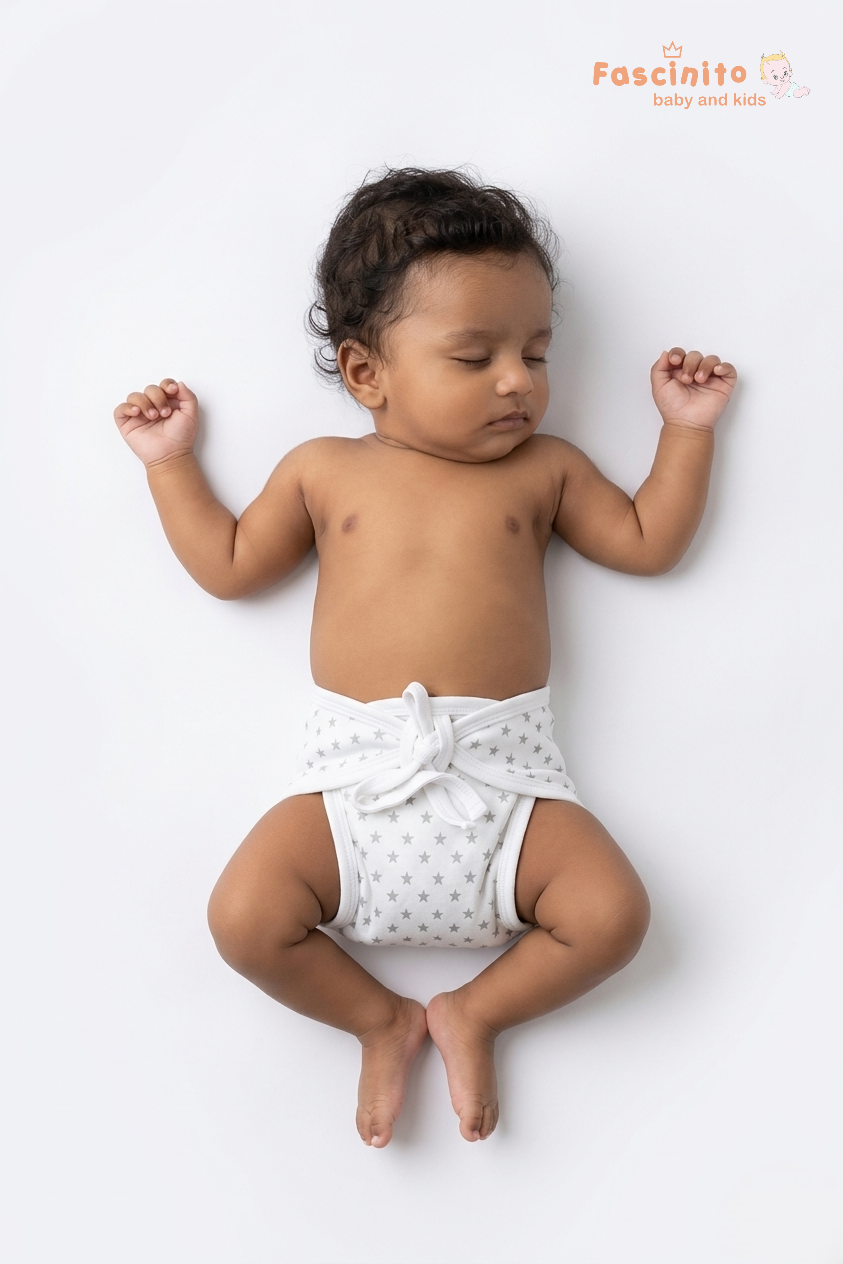 Baby Cotton Nappy – Soft Reusable Langot Cloth Diaper (White)