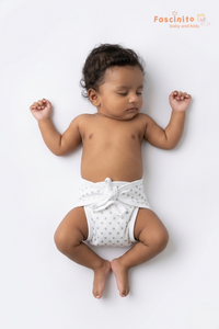 Baby Cotton Nappy – Soft Reusable Langot Cloth Diaper (White)