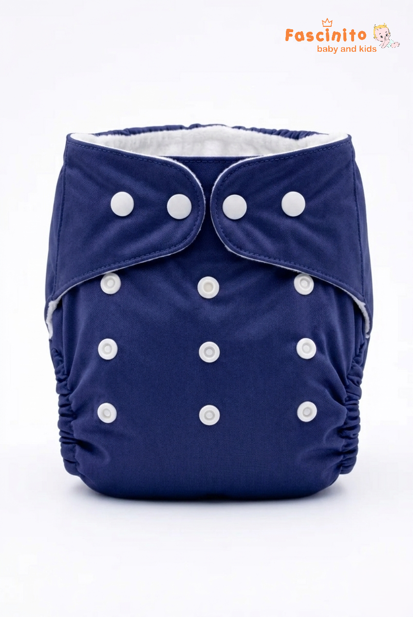Adjustable Cloth Diaper Reusable Waterproof Baby Diaper – Dark Blue