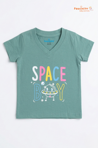 Unisex Cotton T-Shirt – Sage Green Casual Kids Tee