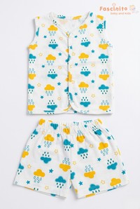 Baby Muslin Jabla Set – White Cotton Newborn Outfit