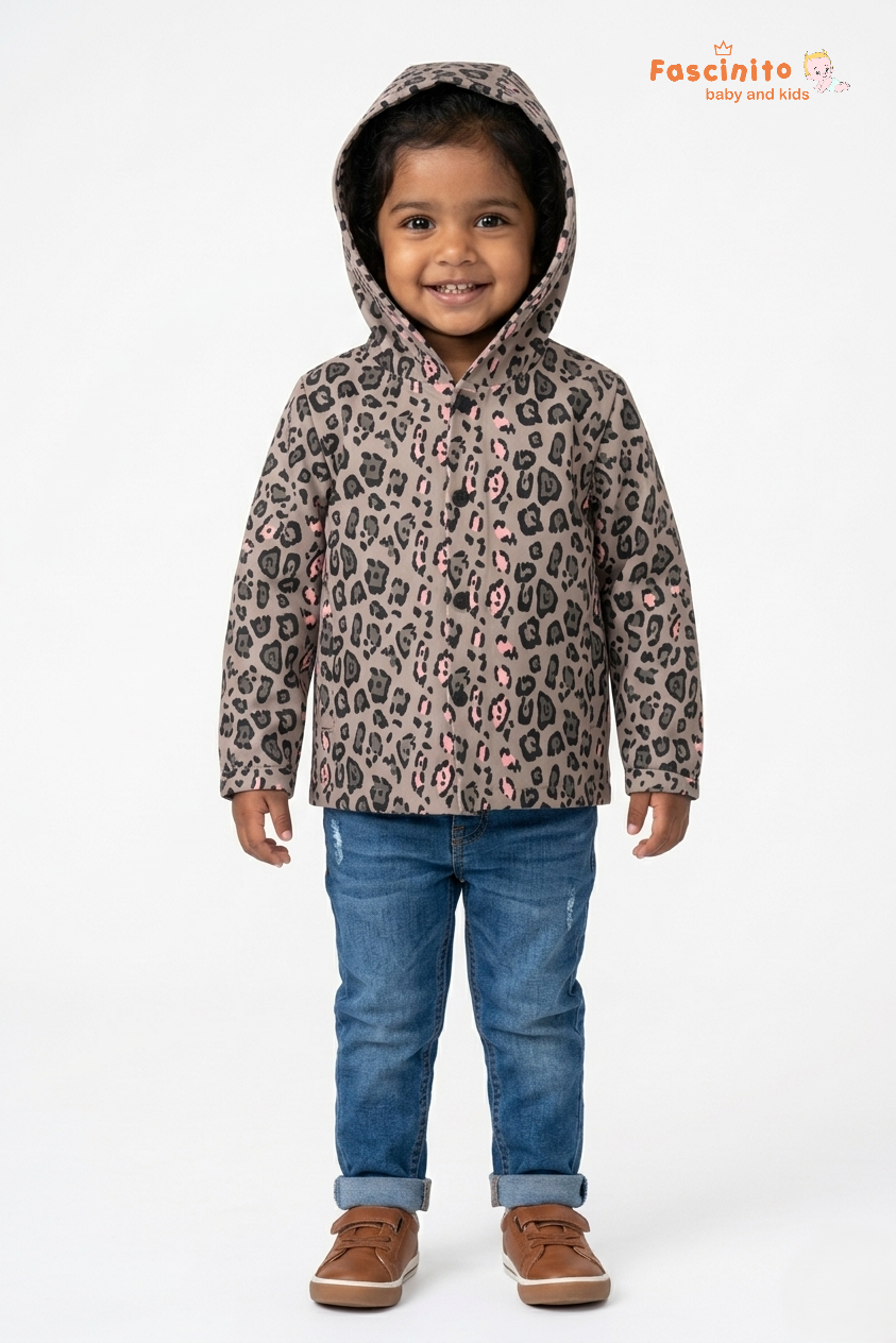 Girls Hoodie – Brown Cotton Blend Casual Wear