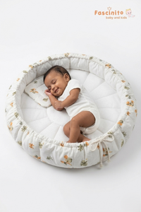 Baby Tub Bed Soft Infant Lounger Support Bed – White