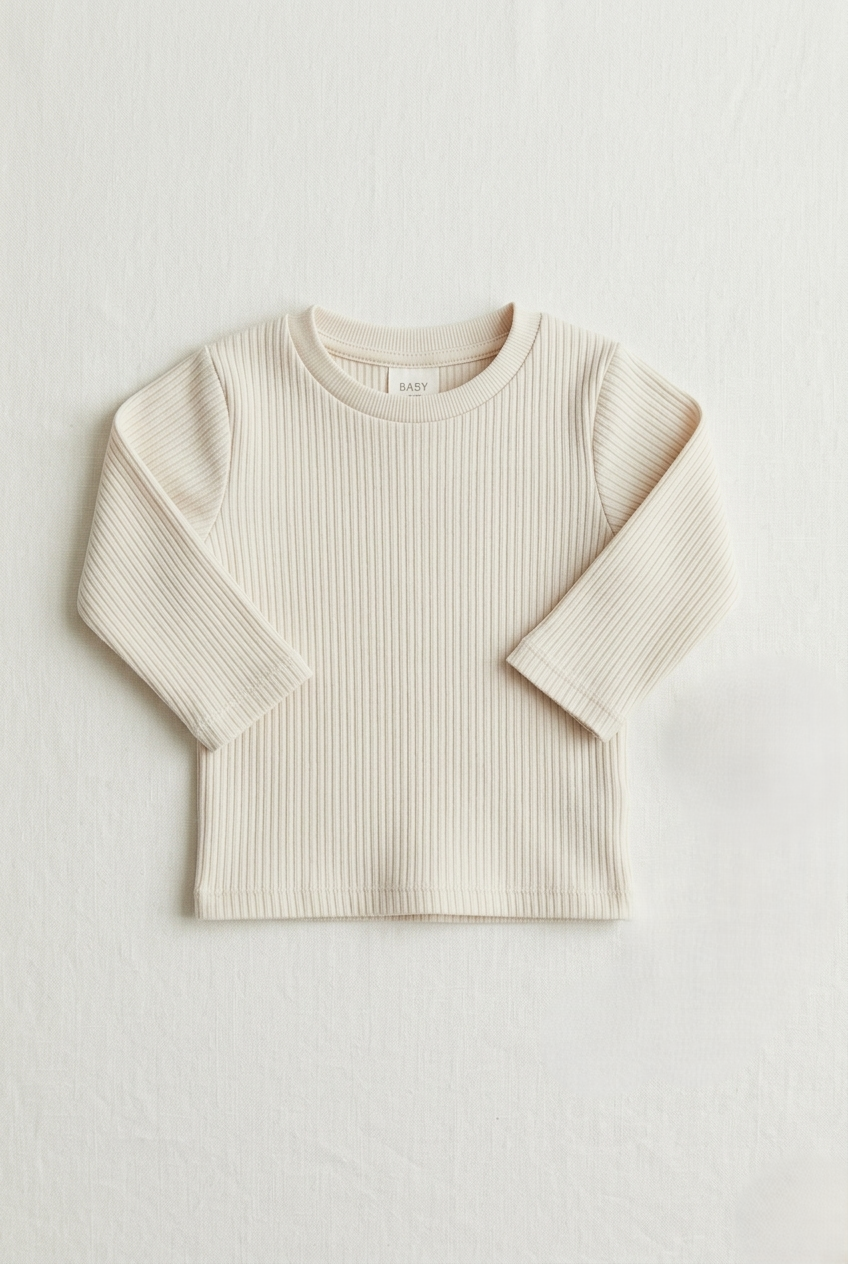 Unisex Half White Premium Full Sleeve Knit T-Shirt