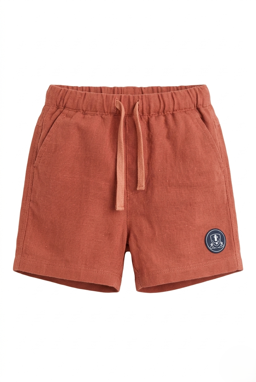 Toddler Boys Orange Cotton Casual Shorts