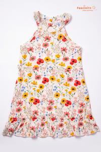Girls Cotton Frock – Floral Printed Sleeveless Dress