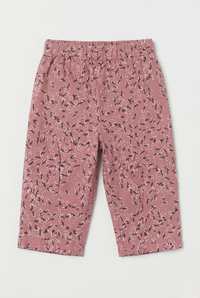 Girls Pink Floral Cotton Palazzo Pants