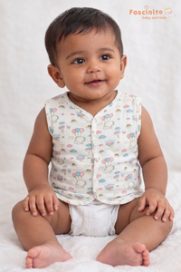 Baby Muslin Jabla Top – Soft White Cotton Newborn Essential