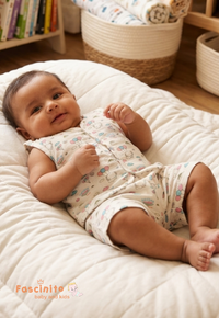 Baby Muslin Jabla Set – Soft White Cotton Newborn Wear