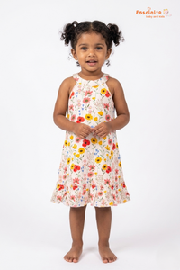 Girls Cotton Frock – Floral Printed Sleeveless Dress