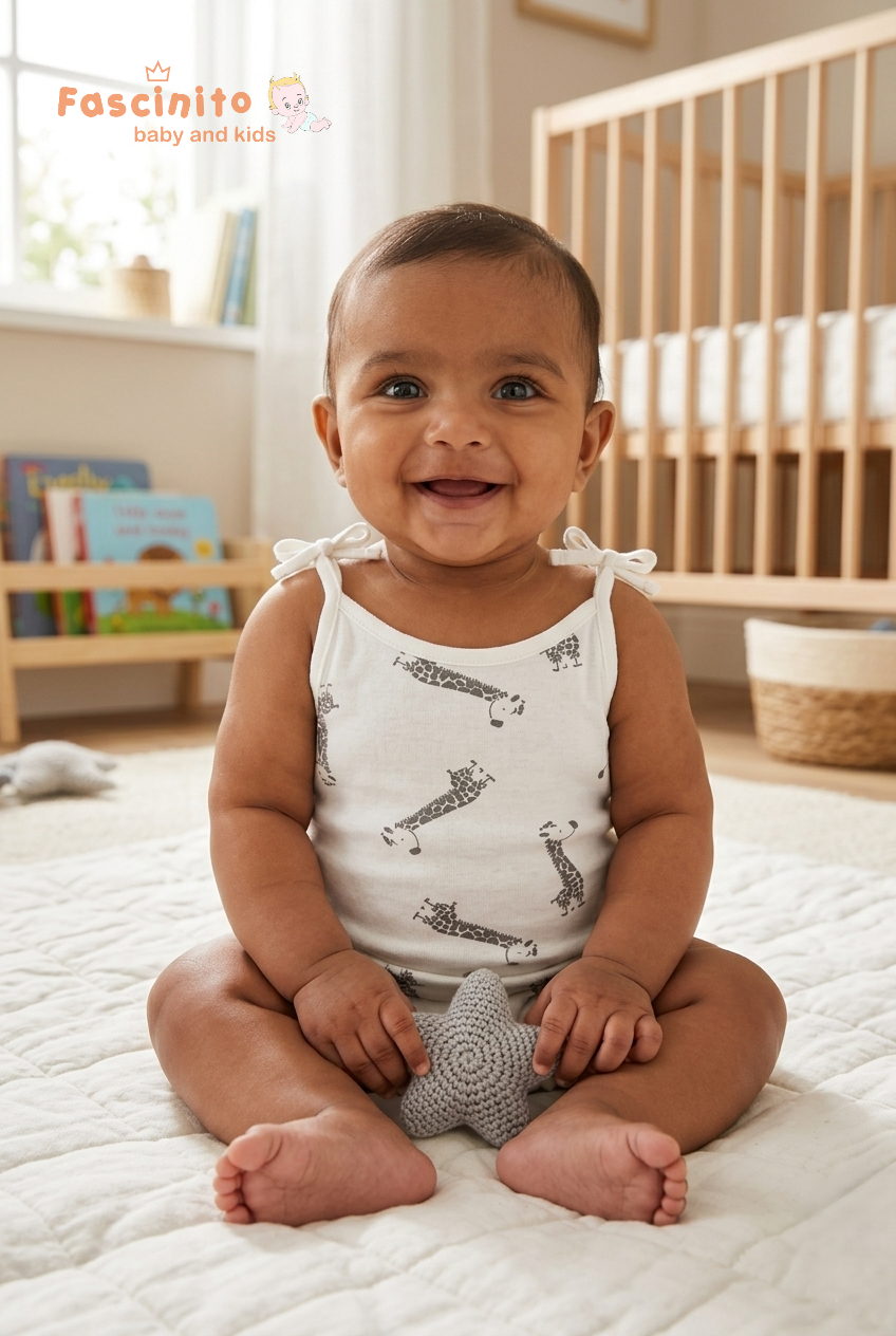 Baby Knit Knotted Jabla – White Cotton Newborn Top