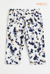 Girls Printed Pant – White Abstract Watercolor Pull-On Pant