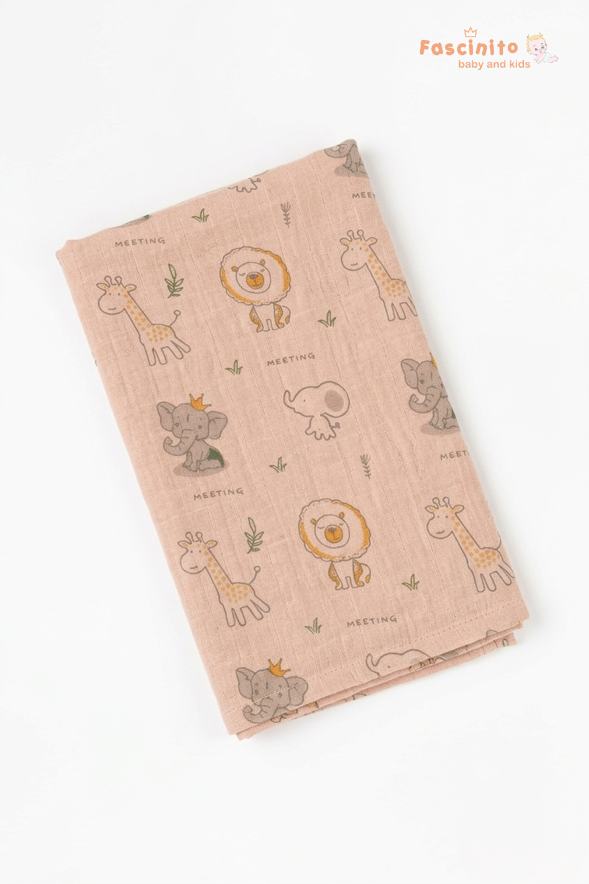 Muslin Towel Soft Cotton Baby Towel – Light Brown