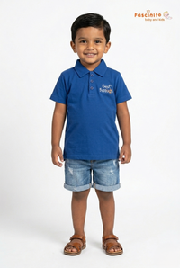 Boys Polo T-Shirt – Blue Cotton Collared Casual Tee