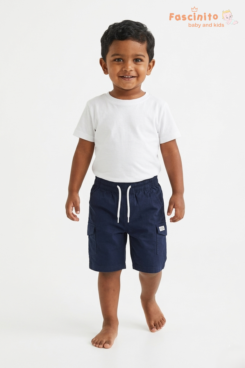 Boys Cotton Twill Shorts – Navy Blue Casual Kids Shorts