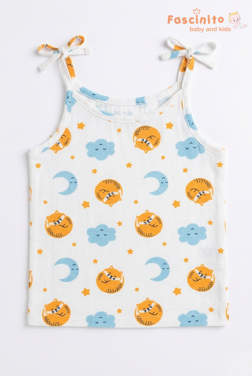 Baby Muslin Knotted Jabla – White Cotton Newborn Essential