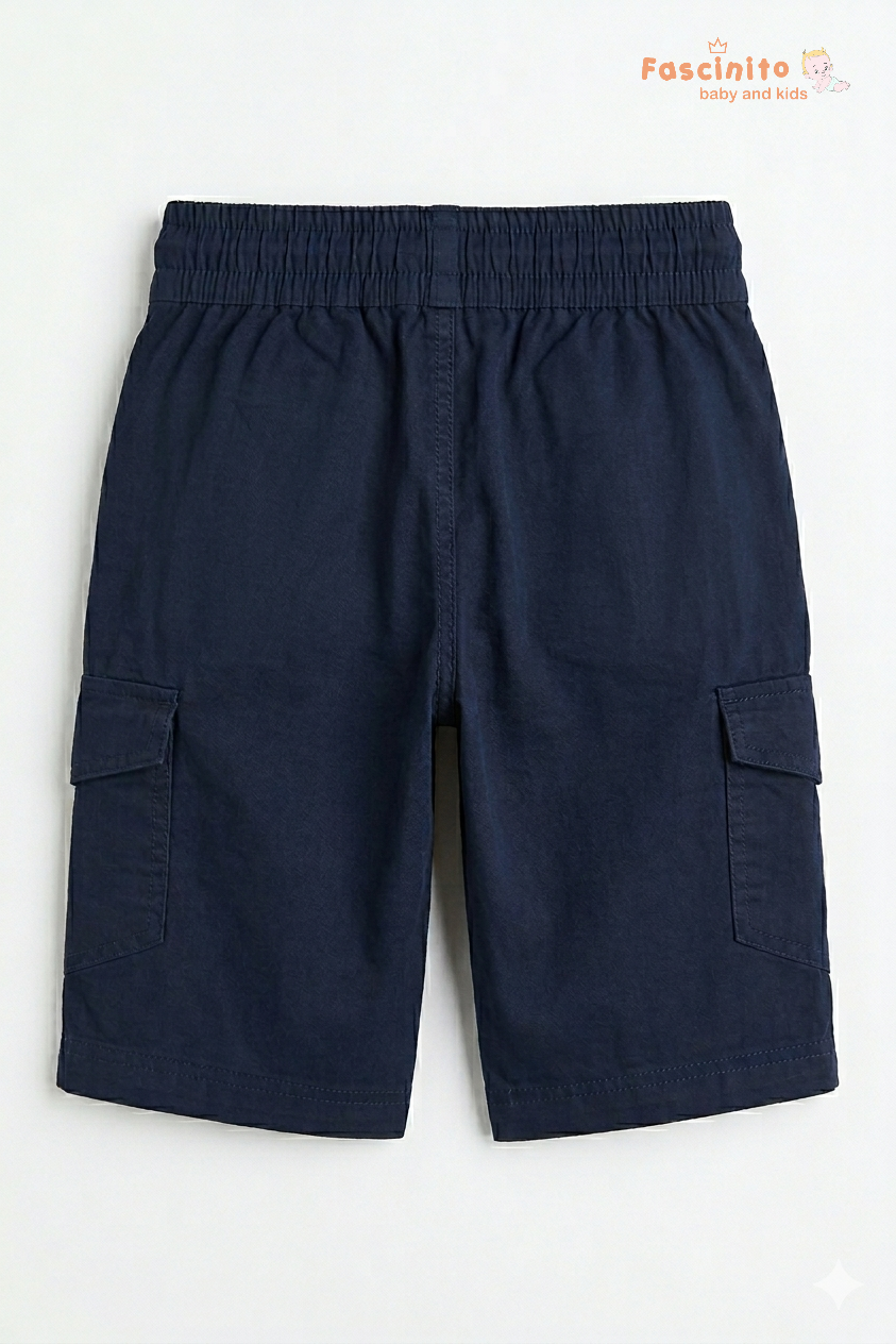 Boys Cotton Twill Shorts – Navy Blue Casual Kids Shorts