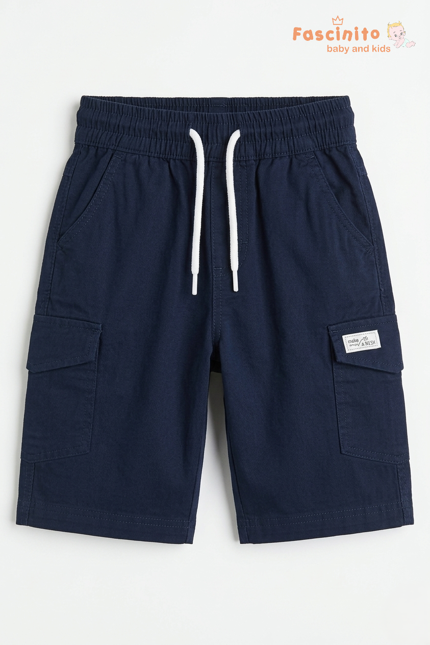 Boys Cotton Twill Shorts – Navy Blue Casual Kids Shorts