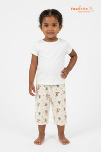Boys Cotton Pants – Mustard Yellow Printed Casual Bottom