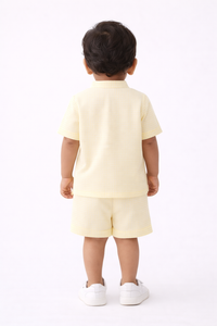 Boys Premium Yellow Textured Co-Ord Set
