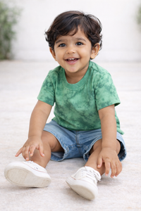 Boys Green Tie-Dye Cotton T-Shirt
