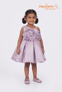 Lavender Elegance One-Shoulder Frock - Lavender