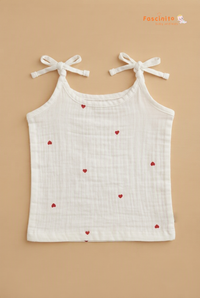 Little Hearts 3Pcs Jhabla Set - White And Brown