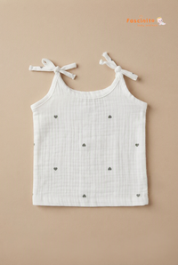 Little Hearts 3Pcs Jhabla Set - White And Brown
