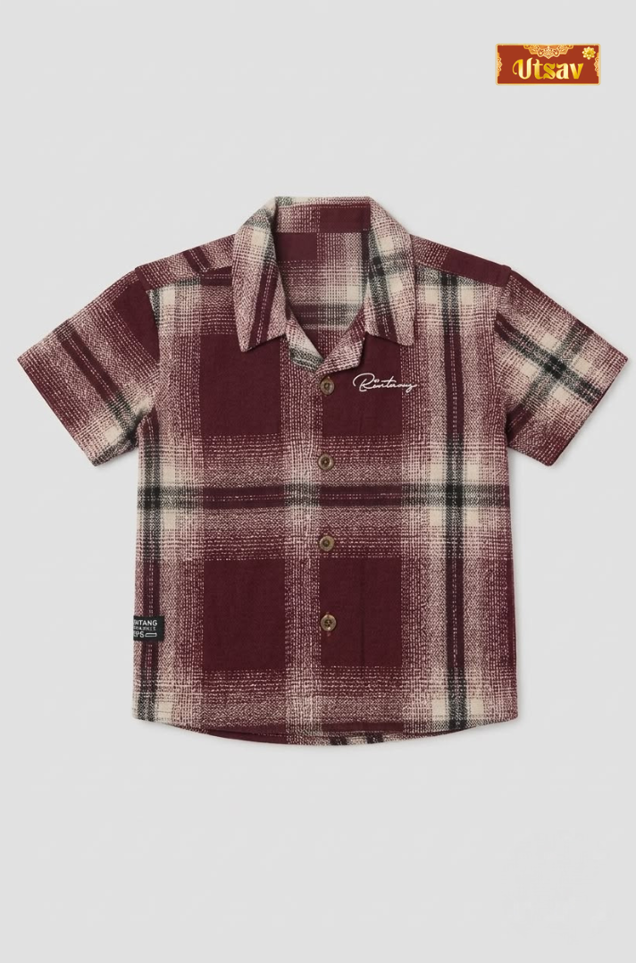 Maroon Rustic Check